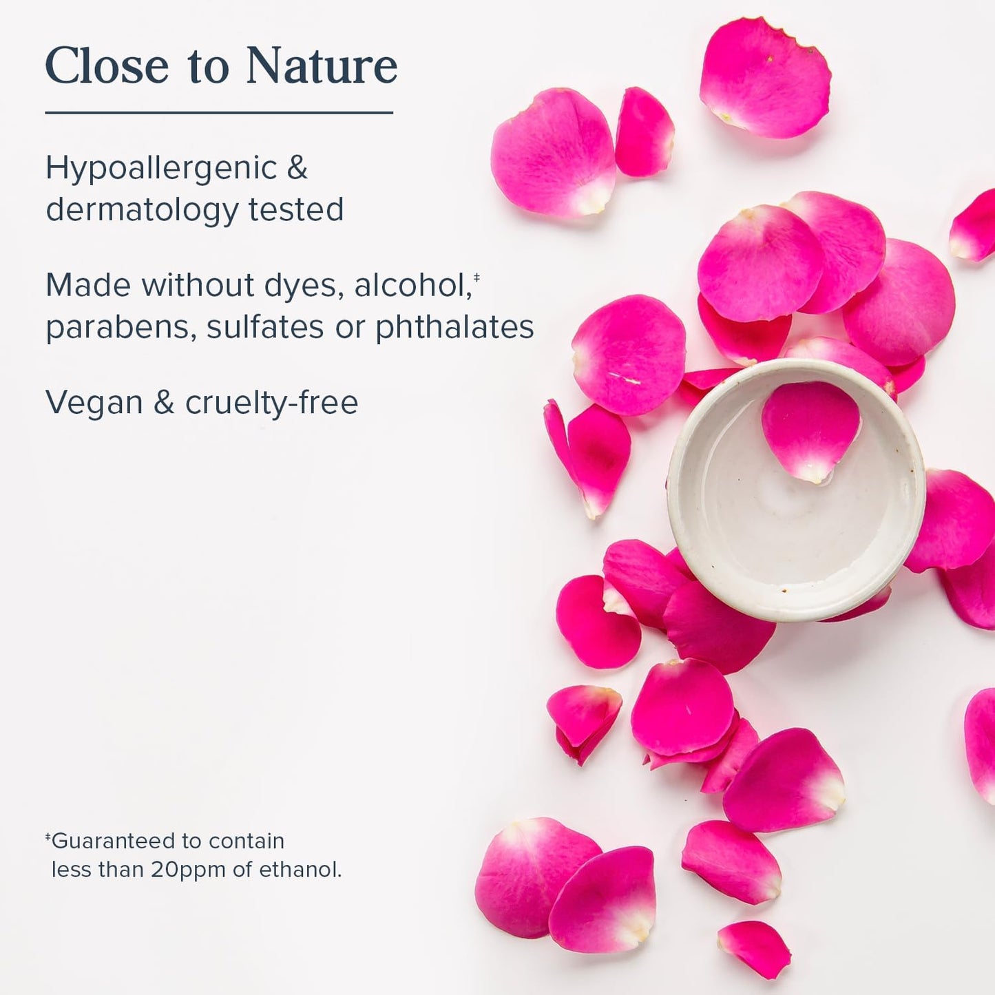 Rosewater Facial Toner with Hyaluronic Acid, Dry to Combination Skin Care, Hydrating Toner Refines Pores & Minimizes the Appearance of Fine Lines & Wrinkles, Alcohol Freeǂ, Vegan, 8Oz